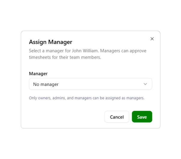 Assign Manager in Punchly Team
