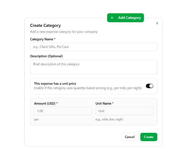 Categorize expenses in Punchly Expenses