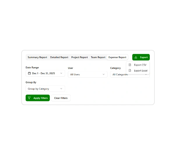 Export in Punchly Reports