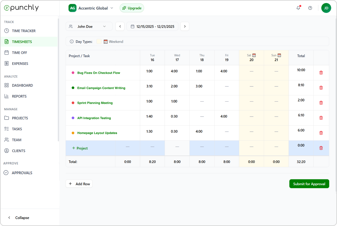 Visibility for sprint planning and delivery - Punchly for developers